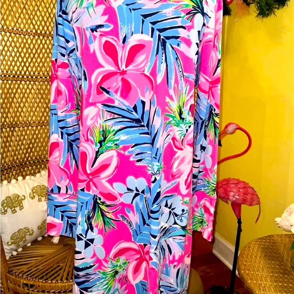 Lilly Pulitzer NWT Kaisley Dual Neck Dress Pretty In Pink Size L,XL,XXL - Picture 4 of 13